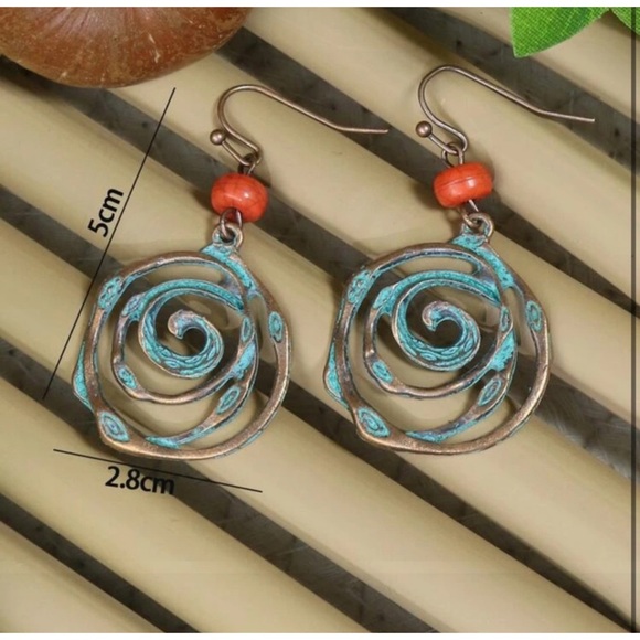 2 LEFT! Bohemian Turquoise Beaded Earrings - Picture 3 of 4